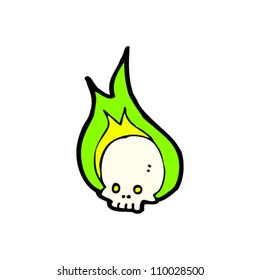 cartoon flaming skull