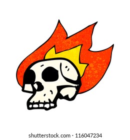 cartoon flaming skull