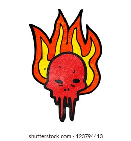 cartoon flaming skull