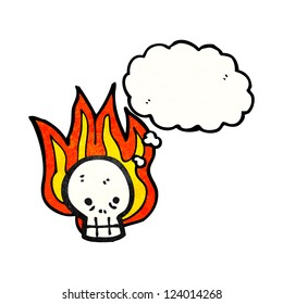 cráneo inflamable con dibujos animados