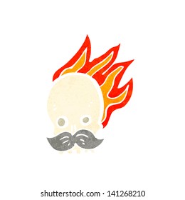cartoon flaming skull