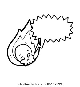 cartoon flaming skull