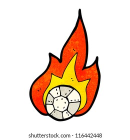 cartoon flaming soccer ball