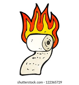 Burning Toilet Roll Cartoon: เวกเตอร์สต็อก (ปลอดค่าลิขสิทธิ์) 93149491