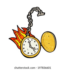 cartoon flaming watch