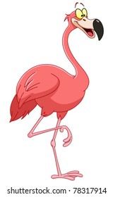 Cartoon flamingo