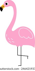 Cartoon Flamingo Bird Vector Illustration