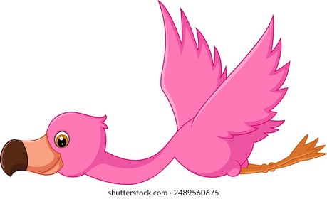 Cartoon Flamingo Flying Gracefully of illustration