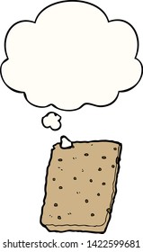 flapjack de dibujos animados con burbuja de pensamientos