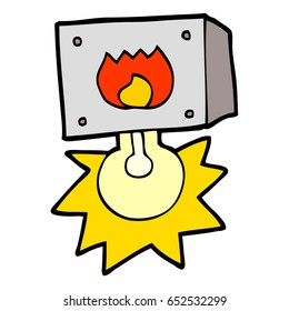 caricatura que parpadea la luz de advertencia de incendios