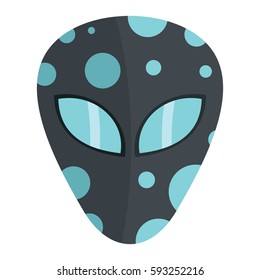 Cartoon flat alien head isolated on white background. Element for game, posters and banners.
