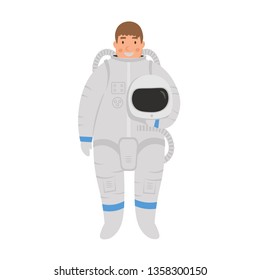 Cartoon flat character astronaut. Vector illustration.