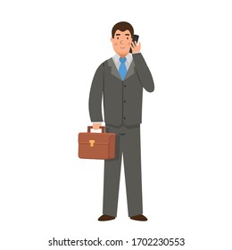 Caricatura de hombre de negocios. Ilustración vectorial.