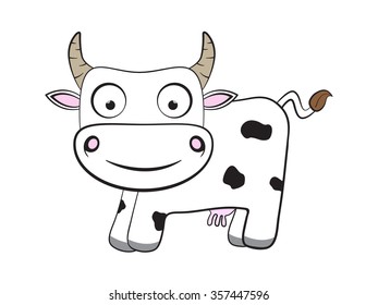 cartoon flat cow