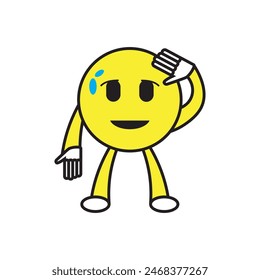 Emoticon de dibujos animados de alta calidad Plantilla de iconos de Vector lágrimas cara, lol, confundido, llorando, triste.