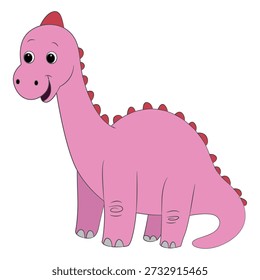 Cartoon flat diplodocus isolated on white background