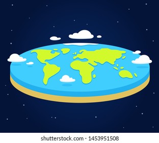 Cartoon flat earth illustration, simple style vector clip art.