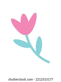 Cartoon flat flower. Vector illustration