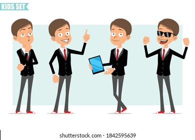 Cartoon Flat Funny Business Boy Character Stock Vector (Royalty Free ...