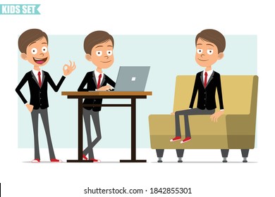 Cartoon Flat Funny Business Boy Character Stock Vector (Royalty Free ...