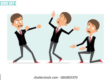 Cartoon Flat Funny Business Boy Character Stock Vector (Royalty Free ...