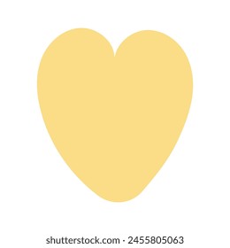 cartoon flat heart illustration on white background.