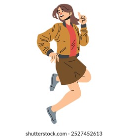 Cartoon flat human dance party