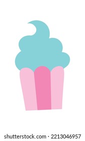 Helado plano de dibujos animados. Ilustración del vector