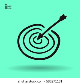 cartoon Flat icon of aim
