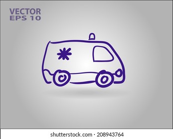 cartoon Flat  icon of ambulance
