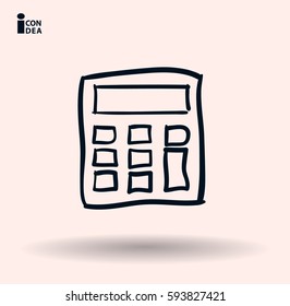 cartoon Flat icon of calculator