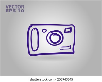 cartoon Flat icon of a camera