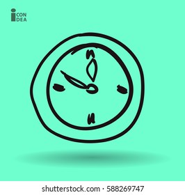 cartoon Flat  icon of clock