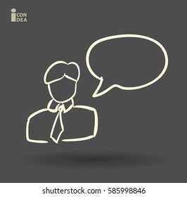 cartoon Flat icon of support