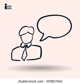 cartoon Flat icon of support