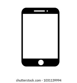 cartoon flat illustration - black and white mobile phone silhouette. modern gadgets and devices. device for communication of people.