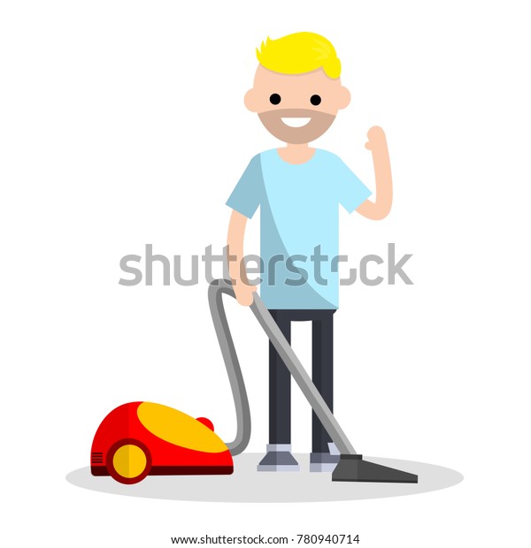 Cartoon Flat Illustration Cleaning Dust Home Stock Vector (Royalty Free ...