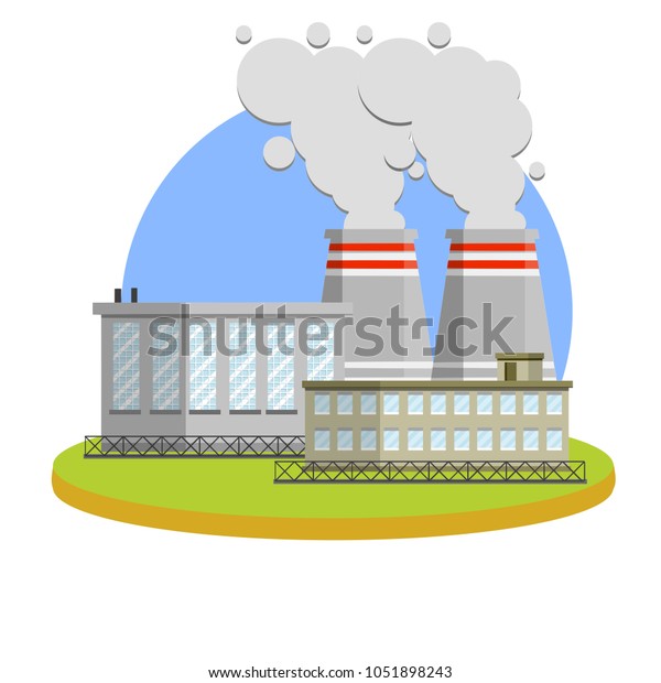 Cartoon Flat Illustration Pipe Factory Smoke Stock Vector (Royalty Free ...