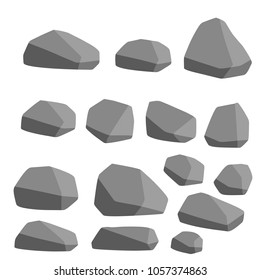 Cartoon flat illustration - a set of rock stones. element of the natural landscape. the nature of the cliff. the environment of the background.
