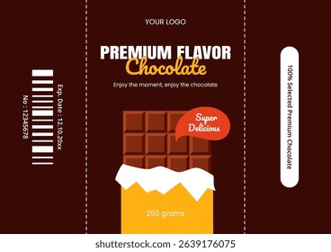 Cartoon Flat Illustration for World Chocolate Day Social Media Label Product