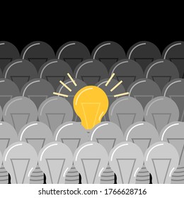 Cartoon flat light bulbs on white background vector illustration modern style
