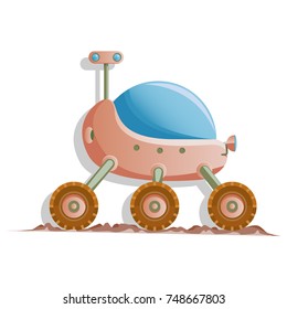 Cartoon flat Mars rover
