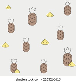 Cartoon flat minimalist ananas pattern