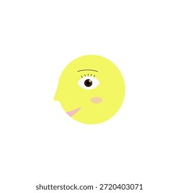 Cara sonriente minimalista plana de dibujos animados