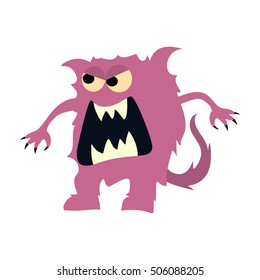 Cartoon flat monsters big icon. Colorful kid toy cute monster. Vector EPS10