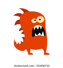 Cartoon flat monsters big icon. Colorful kid toy cute monster. Vector EPS10