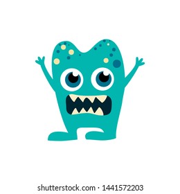 Cartoon flat monsters icon.Vector illustration