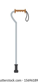Cartoon flat pair of quad cane isolated on white. Mobility aids for rehabilitation after injury. Medical equipment for elderly or handicapped people and person with diseases. Vector illustration