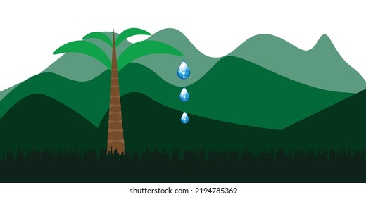 Cartoon flat panorama of spring summer beautiful nature, green grasslands meadow with flowers, forest, scenic blue lake, mountains on horizon background, mountain lake landscape vector illustration