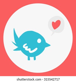 Cartoon flat simple bird mascot icon. The vector illustration for ui, web games, tablets, wallpapers, and patterns.